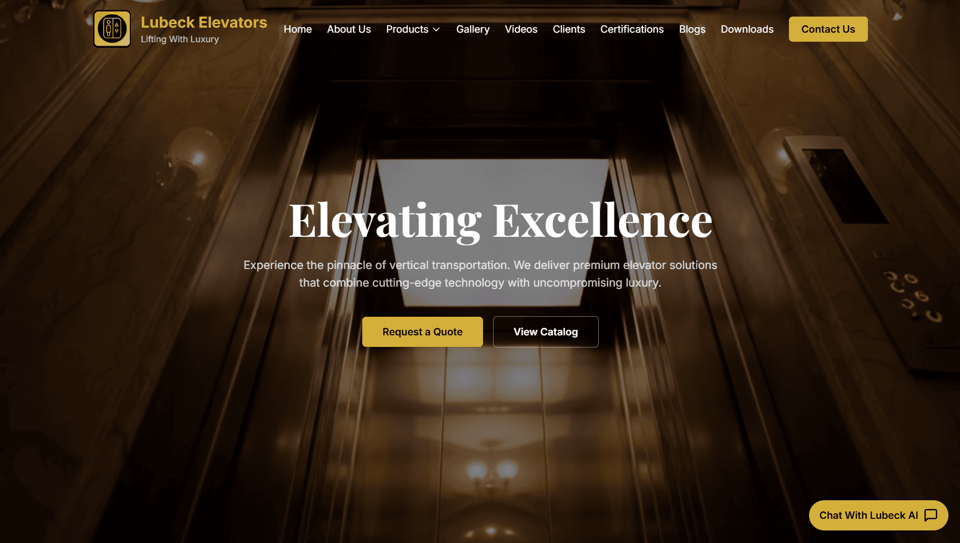 Lubeck Elevators Website — Corporate Website project by North Code Labs